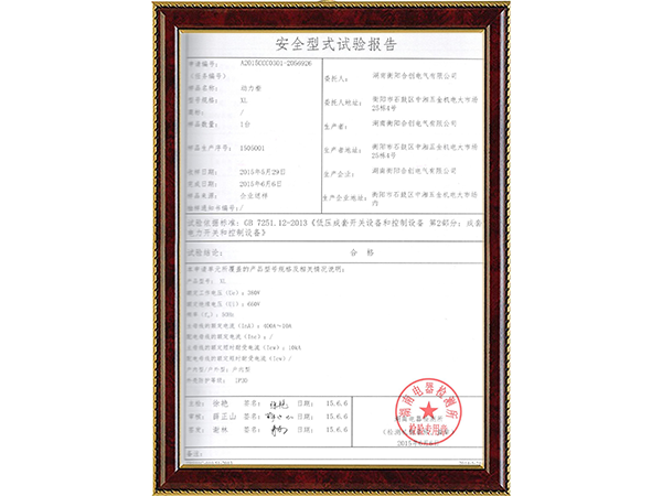 安全型式試驗(yàn)報告